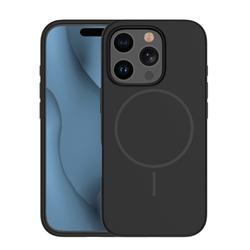 Silikoninen ohut Mag-suojakuori iPhone 12 / 12 Pro 6,1":lle, musta