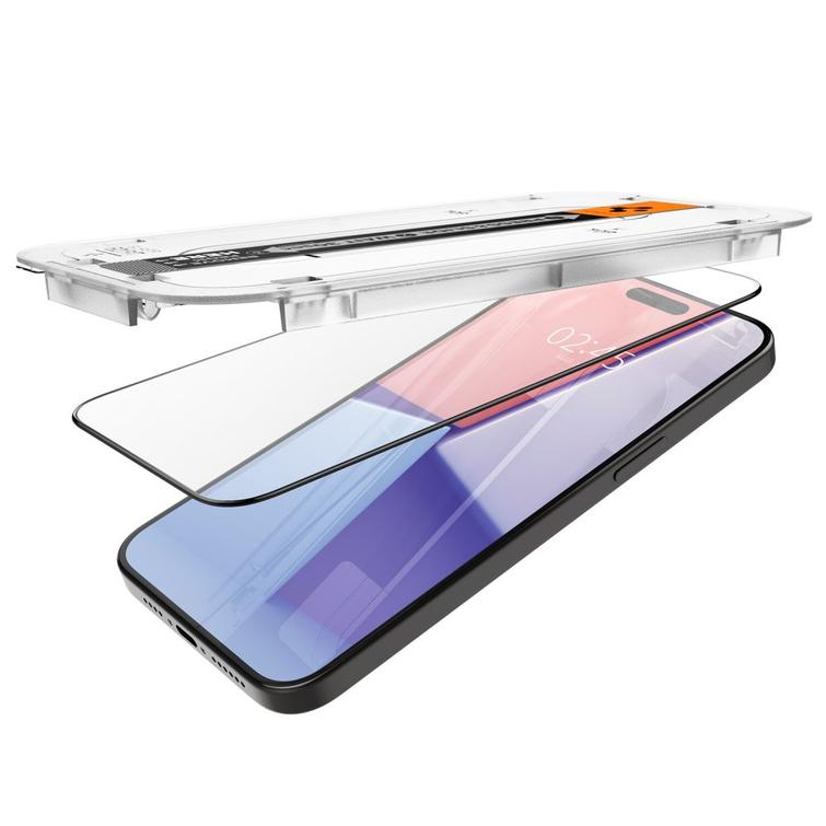 Spigen karkaistu lasi GLAS.TR "EZ FIT" FC 2-PACK iPhone 15 Pro Max 6,7" musta