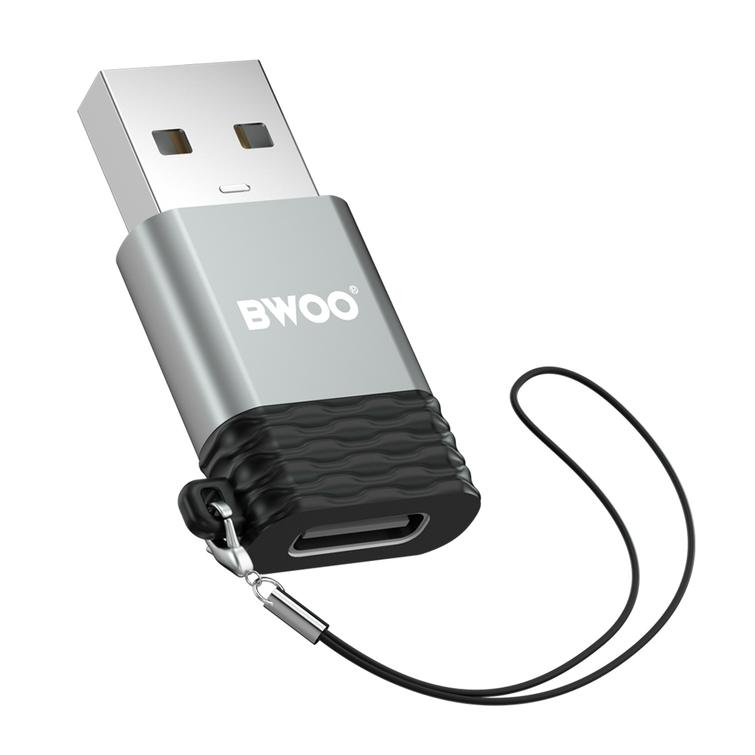 BWOO-sovitin USB-C - USB harmaa OTG BZ-38