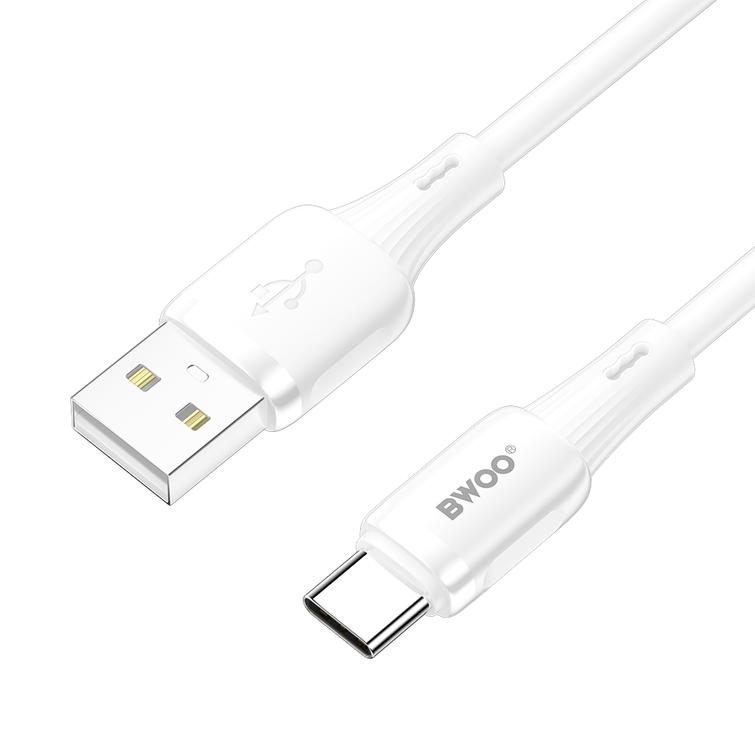 BWOO 3A silikonikaapeli X329C USB - USB-C 1m valkoinen