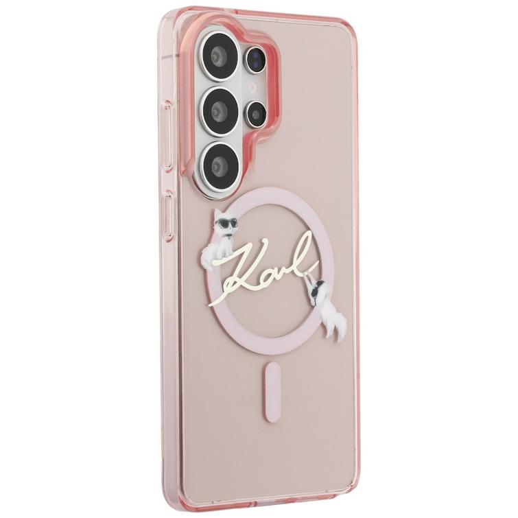 Karl Lagerfeld case IML KC Script MagSafe for Samsung Galaxy S26 Ultra pink