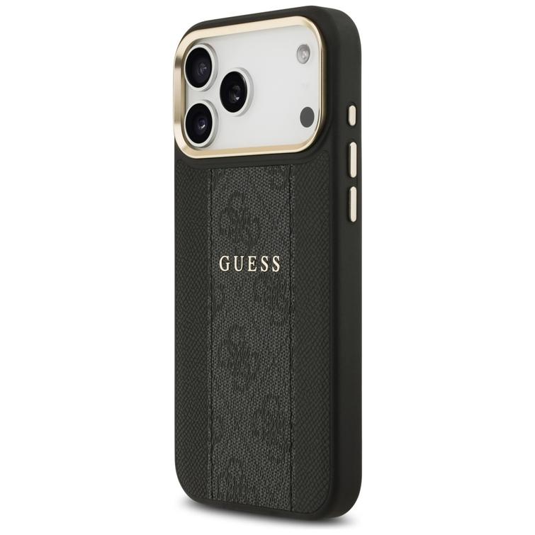 Guess iPhone 17 Pro Max -suojakuori, HC MAGSAFE PU -suojakalvo ja 4G-suojakalvo, musta