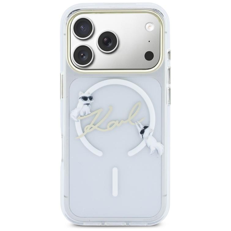 Karl Lagerfeld kotelo iPhone 17 Pro Max 6,9" IML Choupettes Karl Script Logo MagSafe l&auml;pin&auml;kyv&auml;