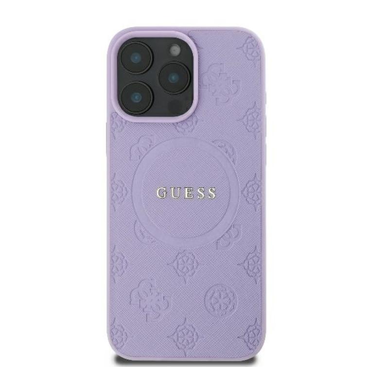 Guess-suojakuori iPhone 16 Pro Max 6,9":lle GUHMP16XPSAPSMEU Saffiano Peony Classic Logo violetti MagSafe