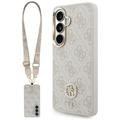 Guess case 4G Big Rhinestone Triangle Strap MagSafe for Samsung Galaxy S26 pink