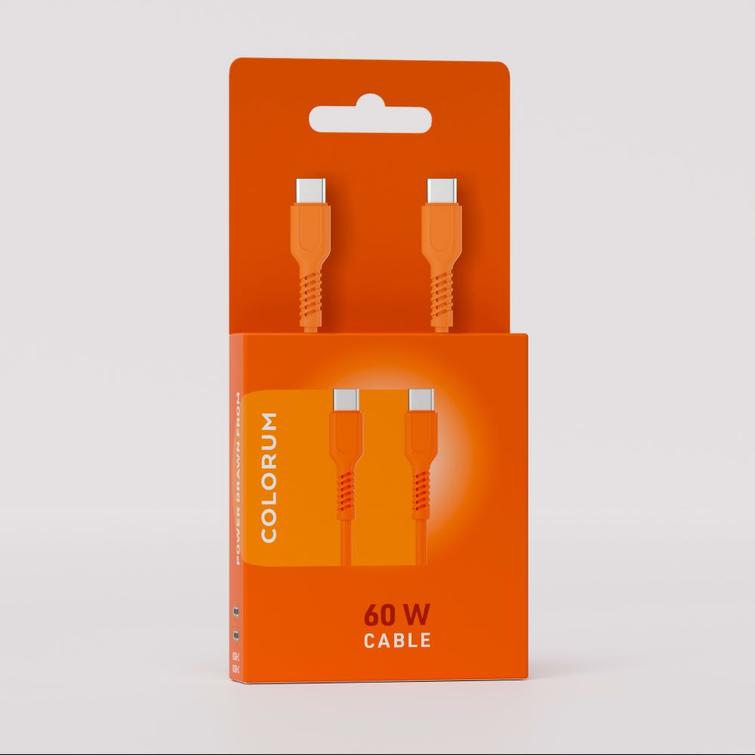 COLORUM kaapeli USB-C - USB-C 1,8m 3A CK60-CC-10 xOranssi