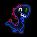 Neon PLEXI LED JURASSIC BABY DINO sininen FLNJ01 Forever Light
