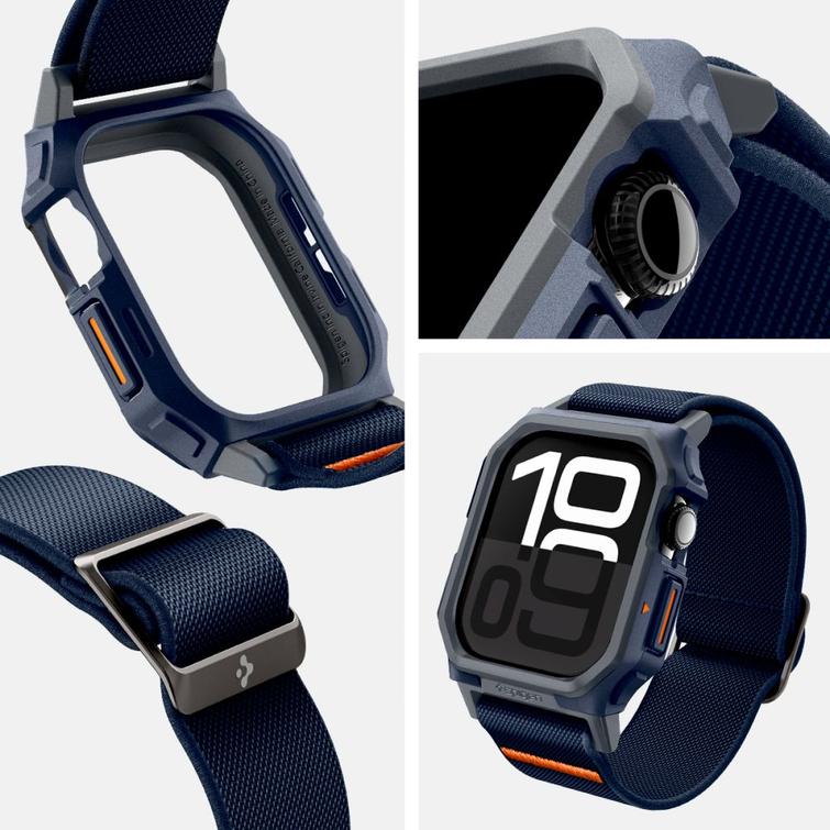 Spigen Lite Fit "Pro" -kotelo Apple Watch 10:lle (46 mm) Tummansininen