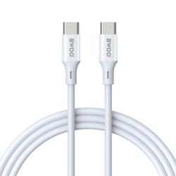 BWOO-kaapeli USB-C - USB-C 2m 60W ABS + TPE valkoinen