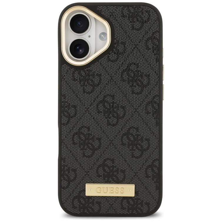 Guess 4G Logo Plate MagSafe case for iPhone 17 black