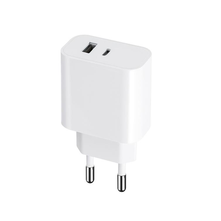 Maxlife MXTC-06 PD QC laturi 1x USB-C 1x USB 20W valkoinen