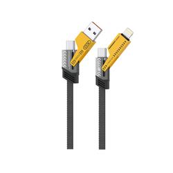 XO-kaapeli NB283 4w1 USB-C - Lightning + USB - USB-C 60W 1,0m szary