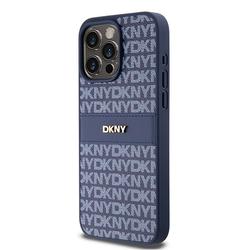DKNY iPhone 15 Pro Max 6,7" -puhelimen suojakuori DKHCP15XPRTHSLB, musta, HC Magsafe -kuvioitu pu-suojakuori pinotulla logolla.