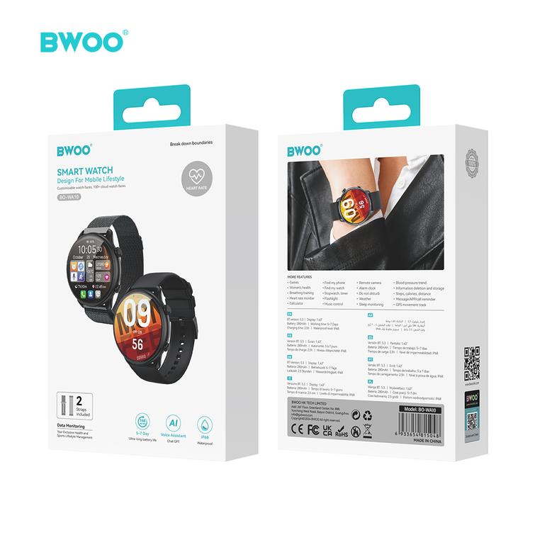 BWOO-&auml;lykello WA-10 1,32&rdquo; AMOLED musta