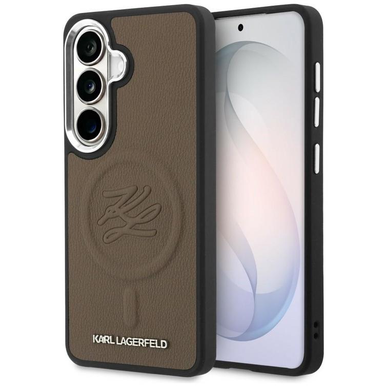 Karl Lagerfeld case Embossed Ring Initials MagSafe for Samsung Galaxy S26 brown