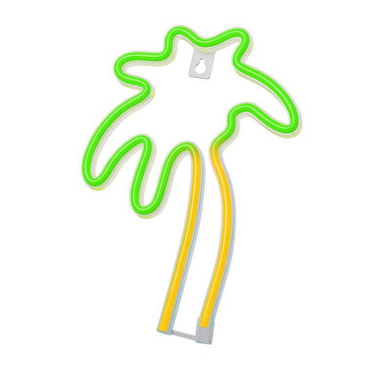 Neon LED-valo PALM vihre&auml; oranssi NNE04 Neolia