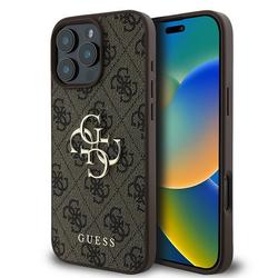 Guess iPhone 16 Pro 6,3" suojakuori GUHCP16L4GMGBR 4G:lle, iso logo, ruskea