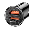 Baseus Dual QC 3.0 USB 2x 30W PD autolaturi 2x USB-porttia 4.8A 60W musta