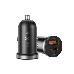 Maxlife MXCC-05 PD QC autolaturi 1x USB-C 1x USB 35W musta