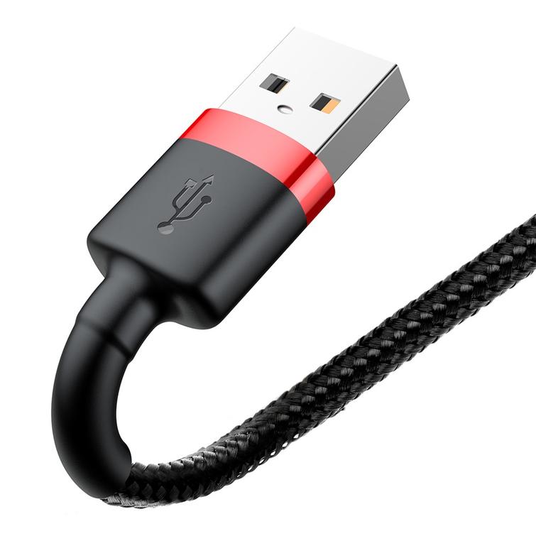 Baseus Cafule USB-Lightning-kaapeli 1,0 m 2,4A puna-musta