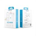 Forever TC-01-20AC PD QC laturi 1x USB-C 1x USB 20W valkoinen + USB-C - USB-C kaapeli 20W