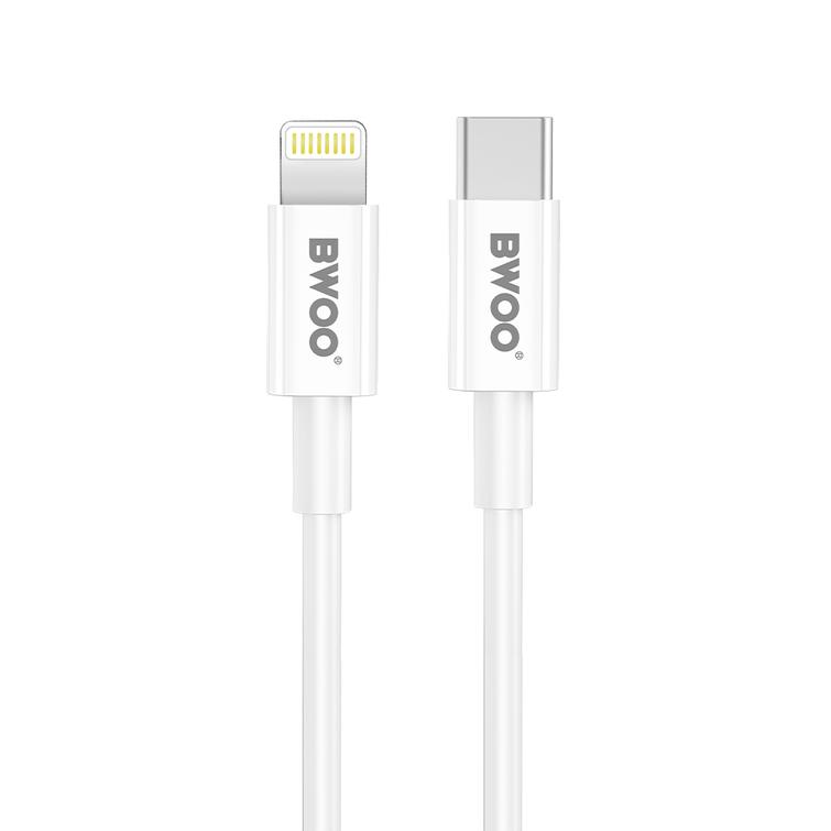 BWOO CDA159 PD seinälaturi 20W 1x USB-C-portti + Lightning valkoinen