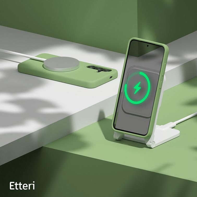 Etteri-silikonikuori Samsung Galaxy S24 Plus -puhelimelle vaaleanvihreä