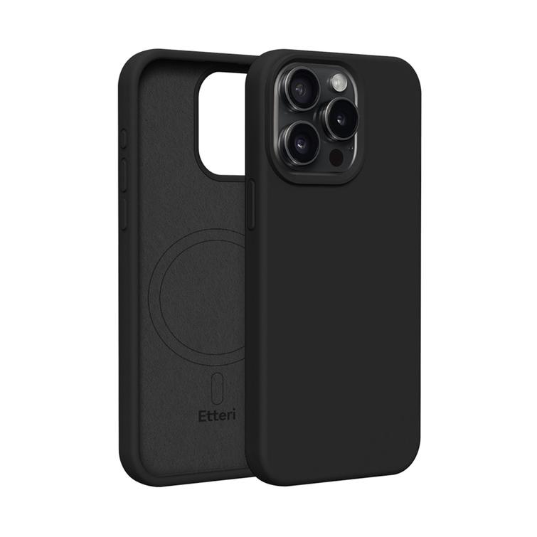 Etteri Silicone Mag kotelo iPhone 15 Prolle 6,1" musta