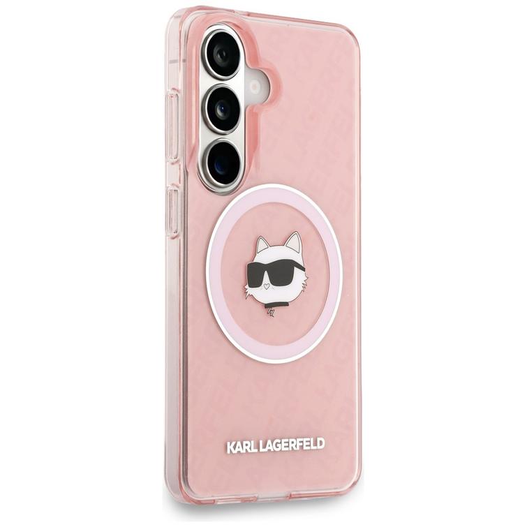 Karl Lagerfeld case IML Repeated Choupette MagSafe for Samsung Galaxy S26 pink