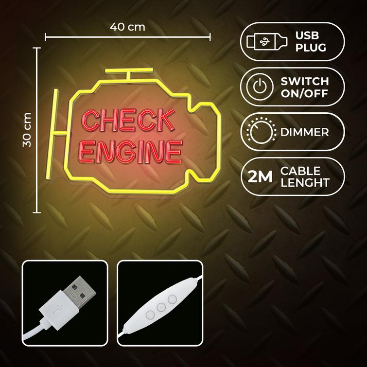 Neon PLEXI LED moottorin tarkistusvalo keltainen punainen NNE21 Neolia