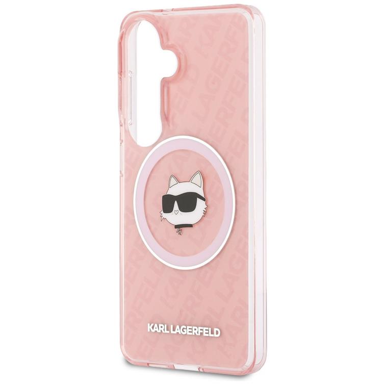 Karl Lagerfeld case IML Repeated Choupette MagSafe for Samsung Galaxy S26 pink