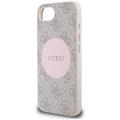 Guess HC MagSafe PU 4G Circle -suojakuori klassisella logolla iPhone 16e:lle, pinkki