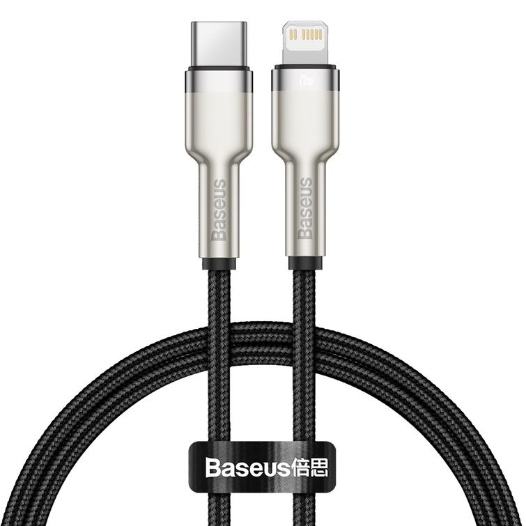 Baseus Cafule Metal PD USB-C - Lightning-kaapeli 0,25 m musta 20W