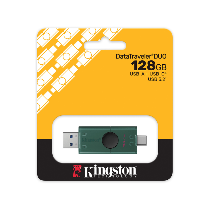 Kingstonin 128 Gt:n USB-A + USB-C 3.2 Gen 1 DataTraveler DuoG2 -muistitikku