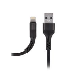 Maxlife MXUC-01 USB-kaapeli - Lightning 1,0 m 2A musta nailon