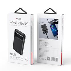 yesido Powerbank YP33 5 000 mAh LED,  2xUSB-A + USB-C BLACK