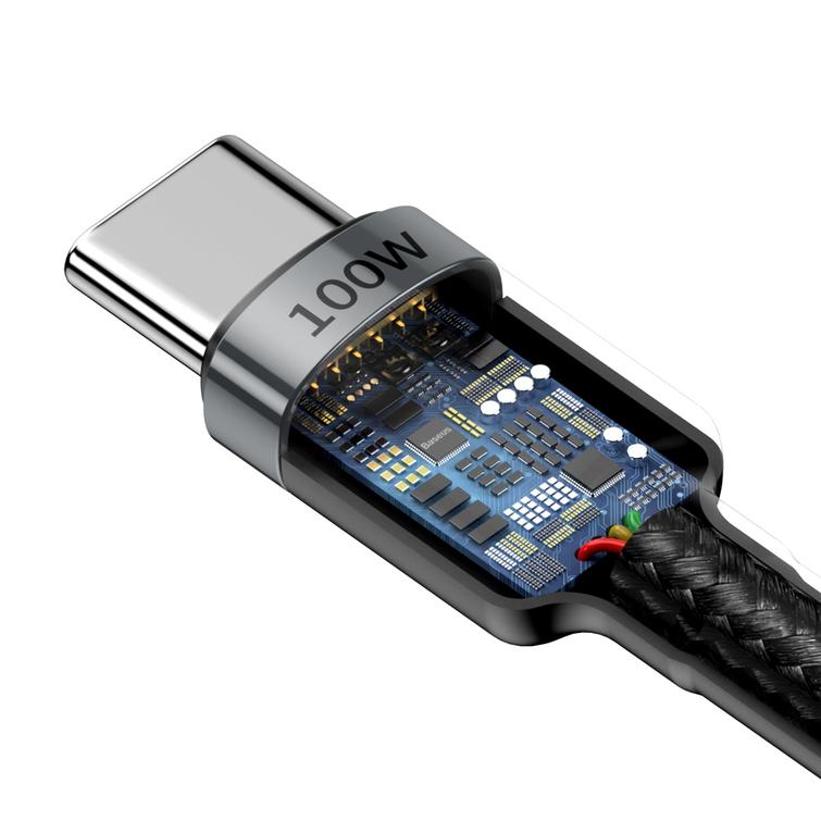 Baseus-kaapeli Cafule PD USB-C - USB-C 2,0 m 5A harmaanmusta 100W
