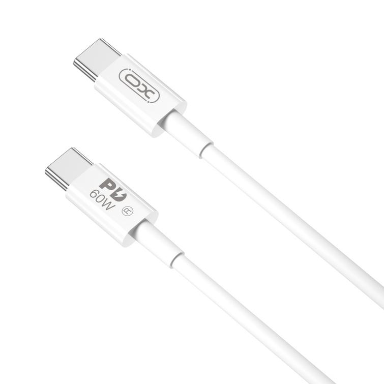 XO-kaapeli NB-Q190B PD USB-C - USB-C 2,0m 60W valkoinen