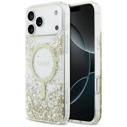 Guessin hartsipohjainen glitter-magneettisuojakuori iPhone 17 Pro Maxille złoty