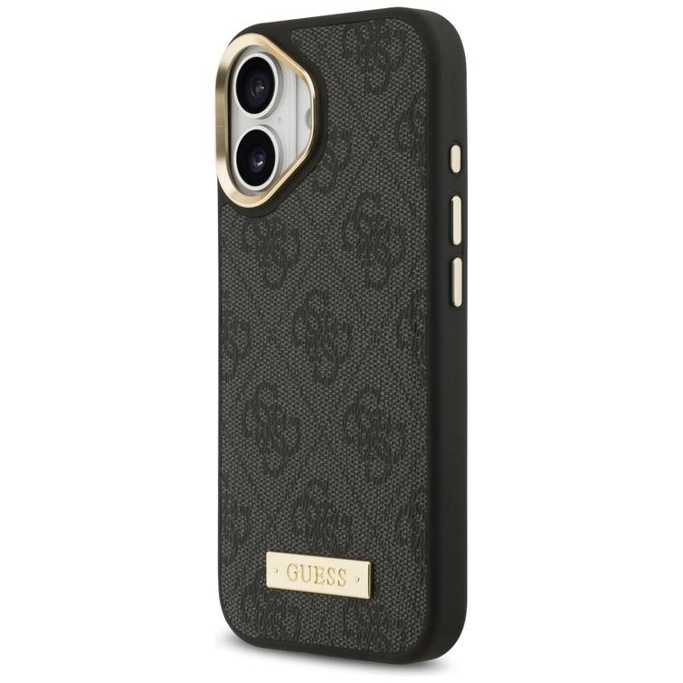 Guess 4G Logo Plate MagSafe case for iPhone 17 black