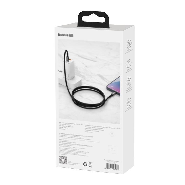 Baseus-kaapeli Tungsten PD USB-C - Lightning 1,0 m musta 20W