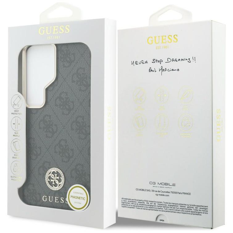 Guess case 4G Rhinestone Round Logo MagSafe for Samsung Galaxy S26 Ultra black