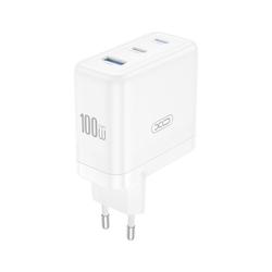 XO-sein&auml;laturi CE35 PD 100W 2x USB-C 1x USB valkoinen