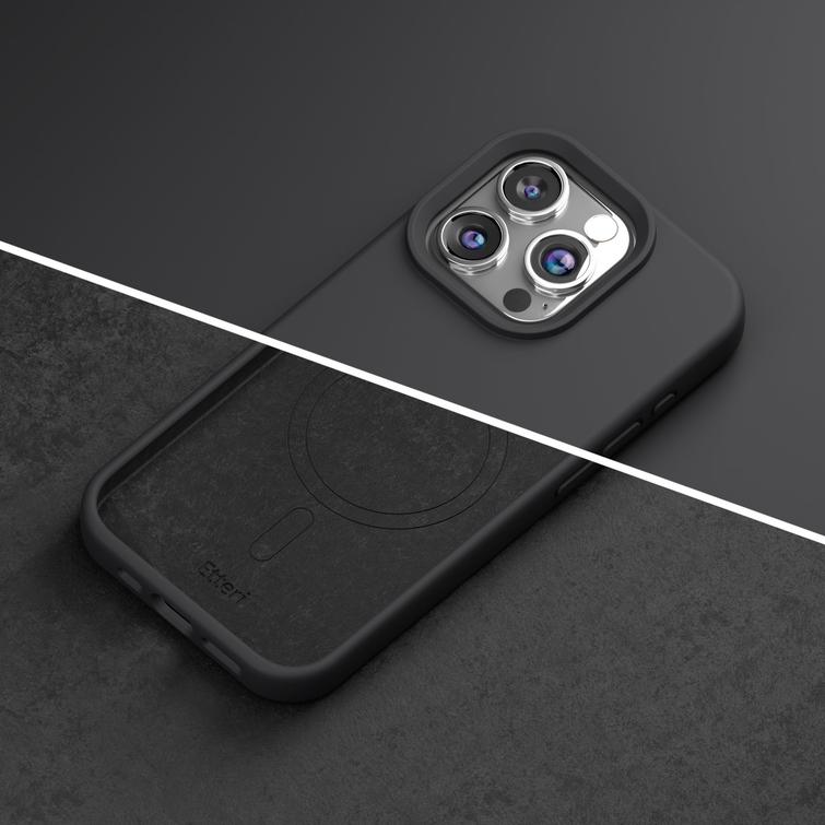 Etteri Silicone Mag kotelo iPhone 15 Prolle 6,1" musta
