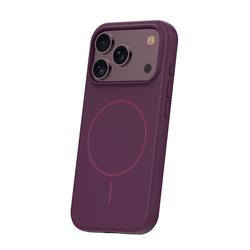 Silikoni ohut Mag -kotelo iPhone 17 Pro 6,3" / iPhone 18 Pro 6,3" -puhelimille, tumman kirsikanpunainen