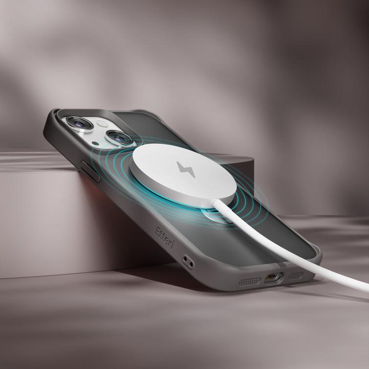 Etteri Matt Mag Ring suojakuori iPhone 14:lle 6,1" harmaa