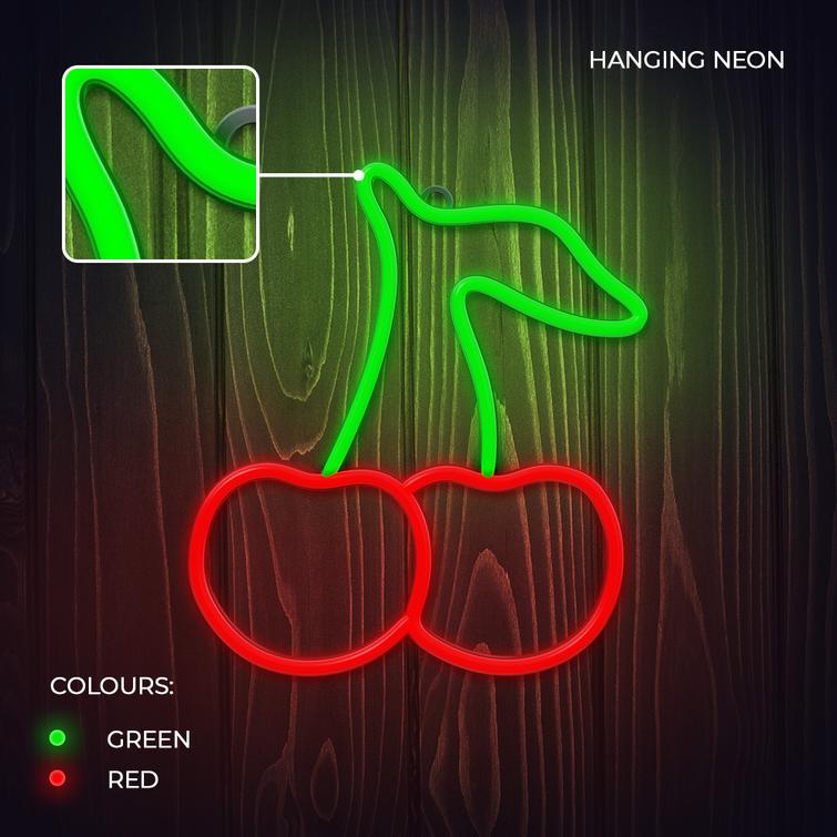Neon LED-valo kirsikanvihre&auml; punainen NNE23 Neolia