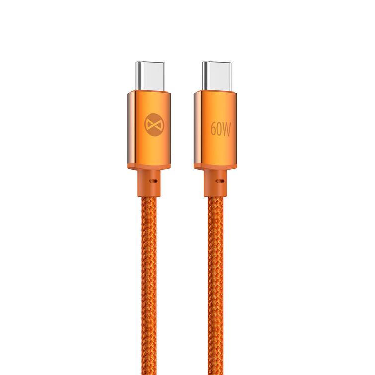 Forever Saffron cable USB-C - USB-C 1,0 m 60W orange