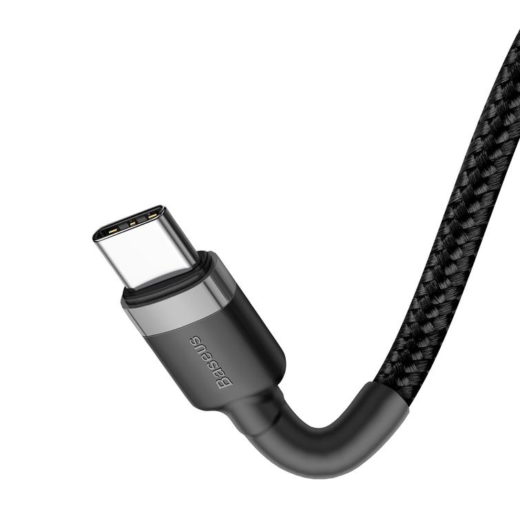 Baseus-kaapeli Cafule PD 2.0 USB-C - USB-C 1,0m 3A harmaanmusta 60W