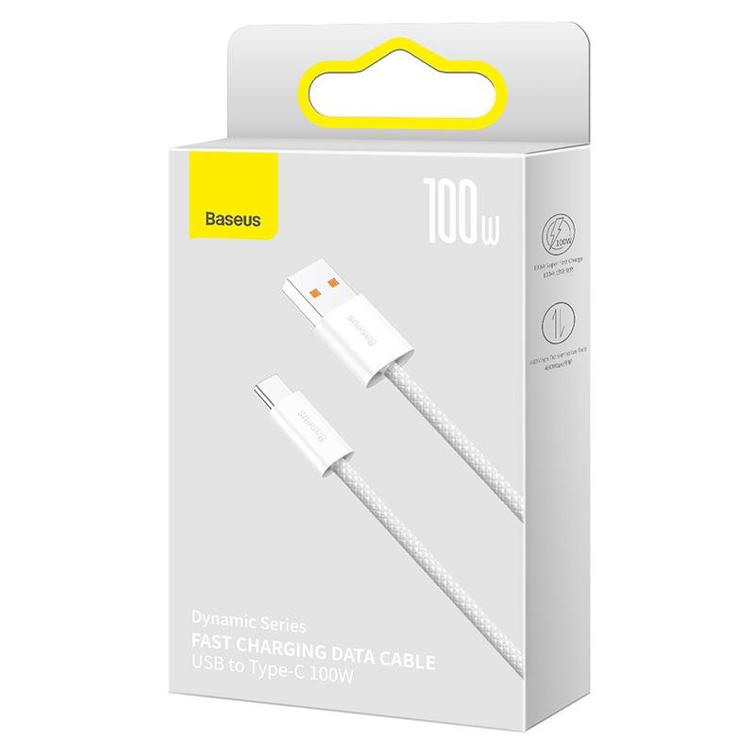 Baseus Dynamic USB - USB-C -kaapeli 2,0m valkoinen 100W